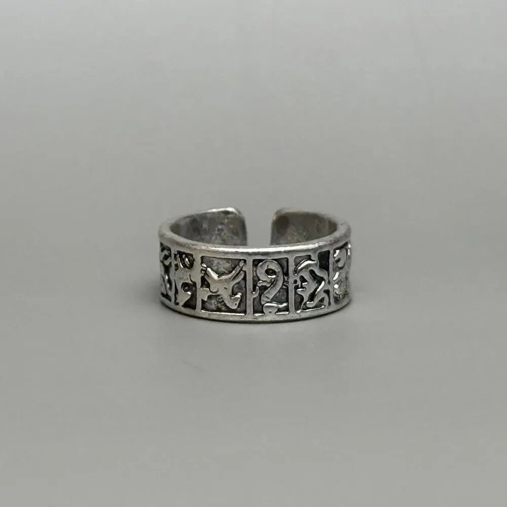 Y2k vintage silver animal panel